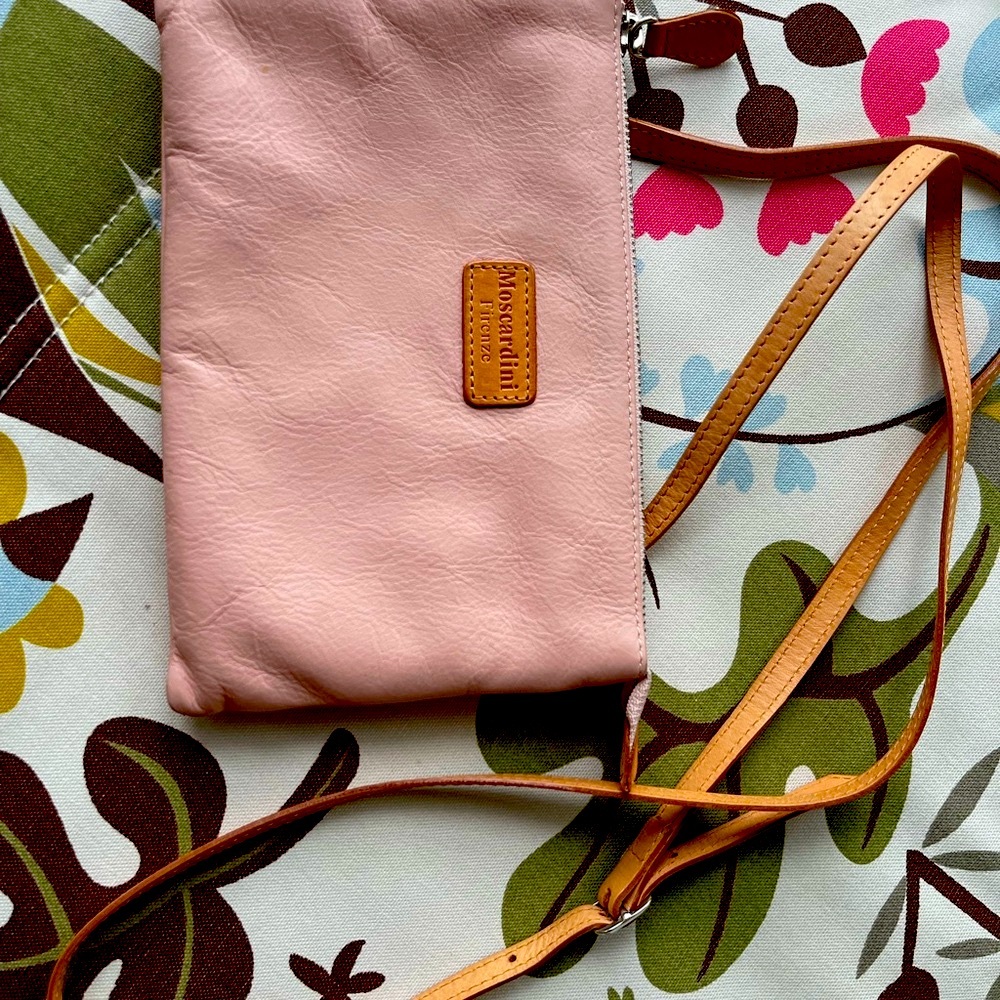 Moscardini Firenze made in Italy Pink Crossbody multi-compartment LEATHER Bag